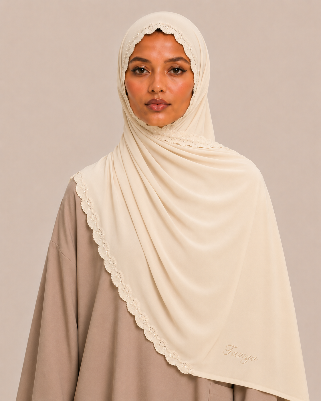 F-Liquid Jersey Lace Hijab