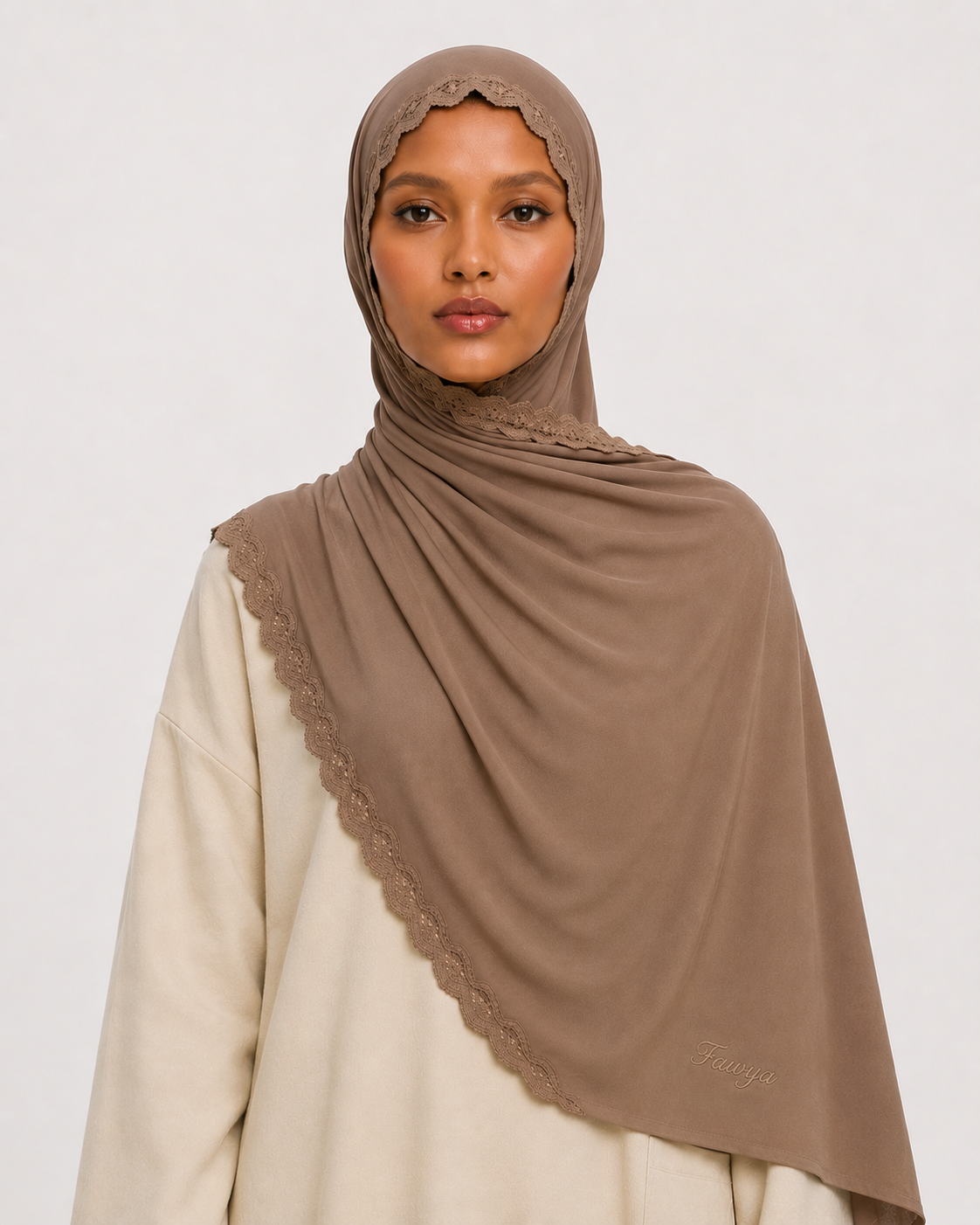 F-Liquid Jersey Lace Hijab