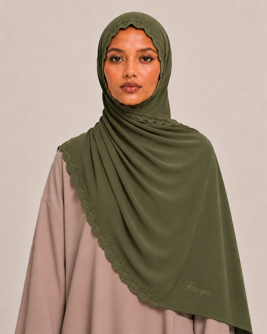 F-Liquid Jersey Lace Hijab