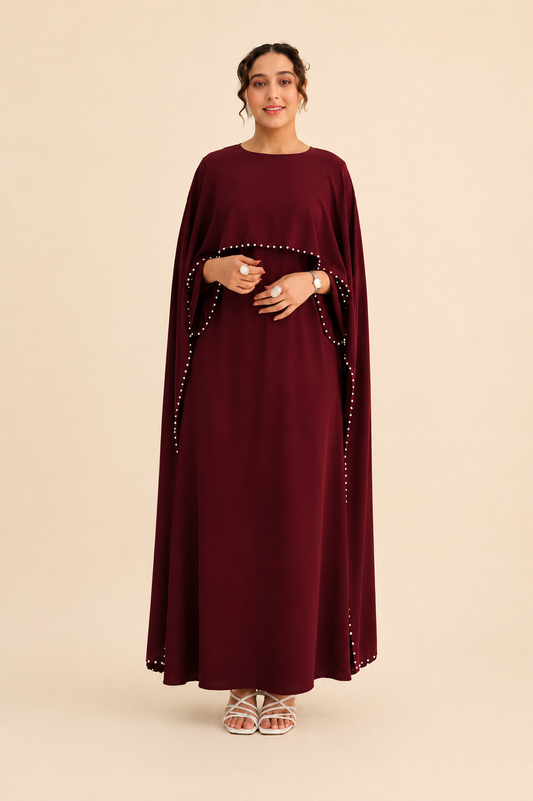 F-Pearl Cape Abaya