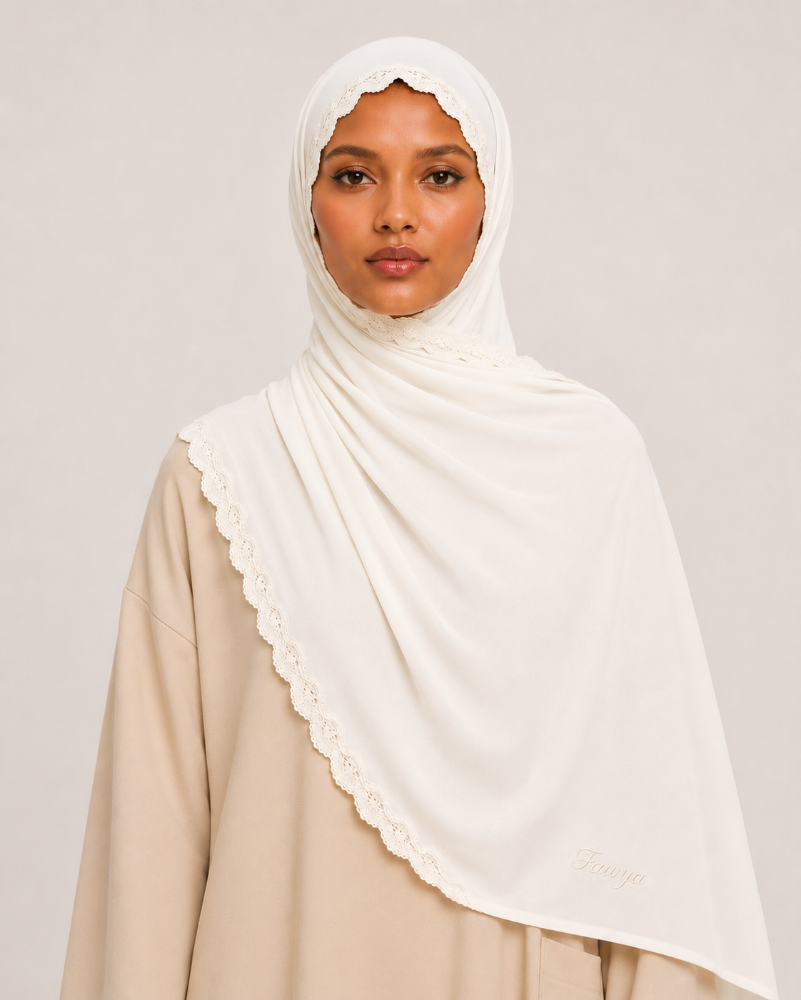 F-Liquid Jersey Lace Hijab