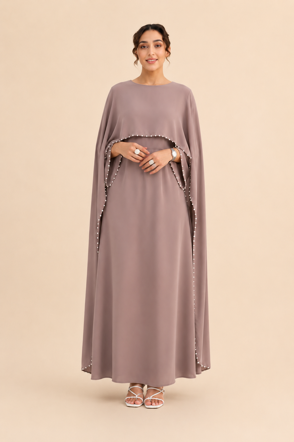 F-Pearl Cape Abaya