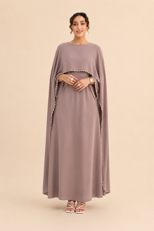 F-Pearl Cape Abaya