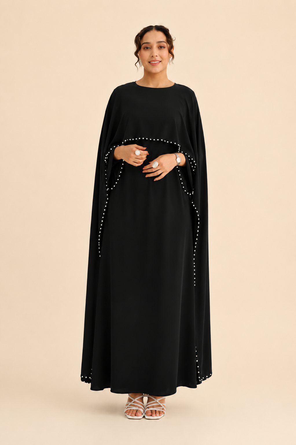 F-Pearl Cape Abaya